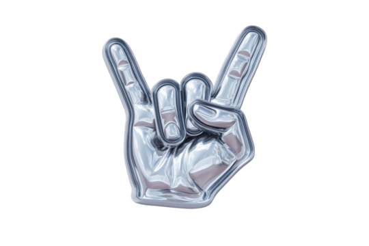 Metallic rock hand gesture