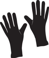 Obraz premium Black and white hand silhouette holding fingers vector illustration