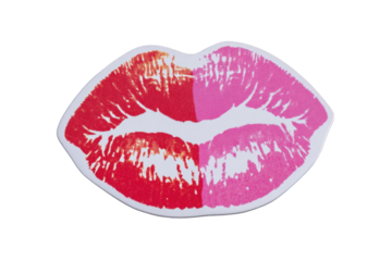 Two-toned lipstick kiss print
