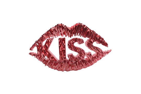 Red lips graphic with the word "KISS (4)