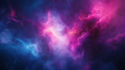 Fototapeta premium A surreal abstract background with glowing light trails, vibrant gradients of pink, blue, and purple, and a sense of movement and fluidity through the darkness