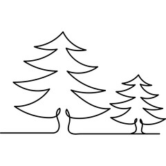 Christmas Tree One Line Drawing
