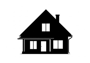 house silhouette vector, House silhouette, Home icon, Real estate vector, Building icon, Residential building vector, Classic house silhouette 