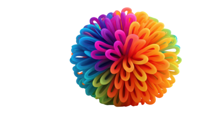 Colorful abstract sphere.  Vibrant flower design