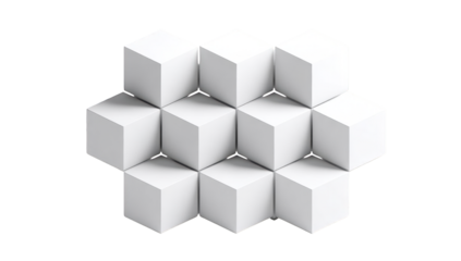Abstract geometric pattern of white cubes