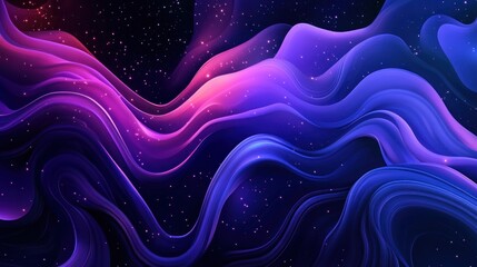 Obraz premium A surreal abstract background with swirling deep blue, purple, and black gradients, glowing stars, and nebulae that create an awe-inspiring, cosmic atmosphere