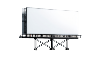Blank billboard on a stand.  Digital render