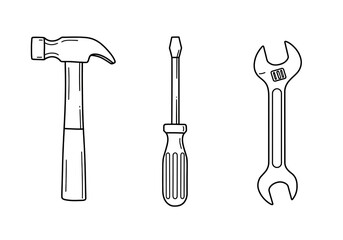 Free Transparent PNG Rustic  Abstract Monochrome Tool Set: Minimalist Design Elements