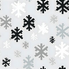 Geometric Scandinavian Snowflake Digital Paper in Modern Minimal Winter Style