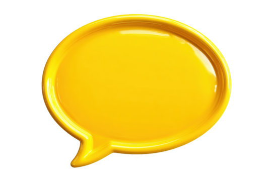 Glossy yellow speech bubble - Powered by Adobe