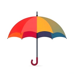 red and yellow umbrella isolated on white background