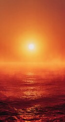 Sunrise/sunset over a hazy ocean