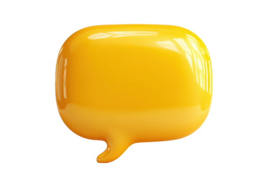 3D rendered yellow speech bubble (1)