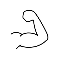 Biceps gesture icon, muscle hand, editable stroke