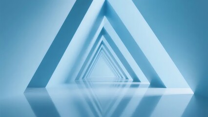 青い三角トンネル 青い床 リフレクション