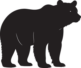 Fototapeta premium Forest Bear Silhouette Vector Illustration
