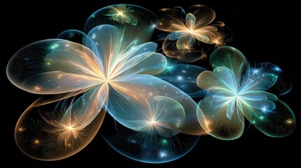 Abstract Glowing Floral Design