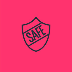 A sign of safety and reliability in solving tasks and problems. Vector emblem.