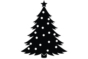 christmas tree lights silhouette vector art illust