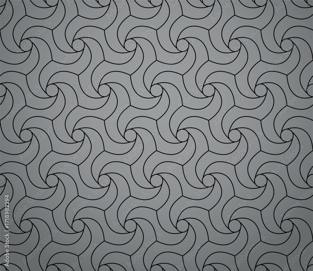 Poster the geometric pattern with wavy lines. seamless vector background. gray and black texture. simple la