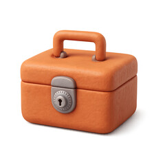 3D cartoon finance toolbox icon for business illustration