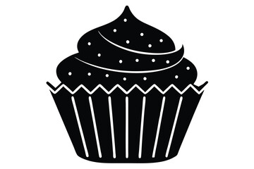 festive cupcake silhouette vector icon design