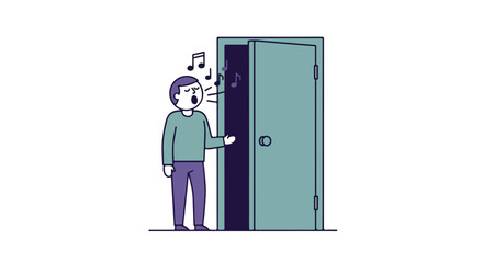 Serenading the Unknown: A Cartoon Man's Musical Offering to the Room Beyond the Doorway 59 Character