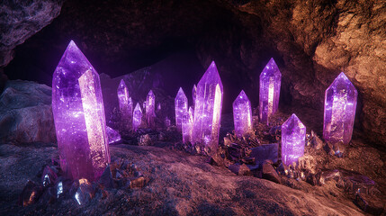 cinematic magical crystal cavern