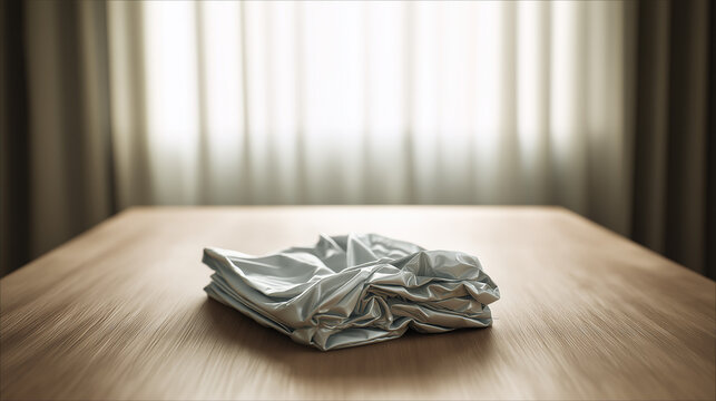 reassurance. Folded emergency blanket with silver lining, conveying reassurance for Japan's Disaster Prevention Day. public awareness campaigns.
