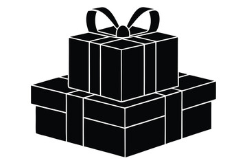 gift box stack silhouette vector icon design
