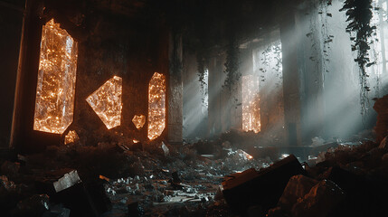 cinematic magical crystal cavern