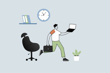 businessman who works with hybrid fabric both at home and in the office.