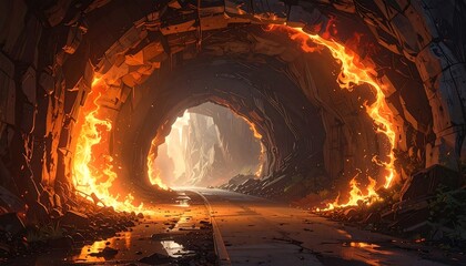 Fiery Tunnel of Molten Passageway