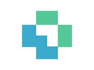 Fototapeta premium medical cross logo with arrow symbol – modern healthcare & hospital branding