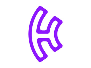 abstract h letter logo with curve shape - colorful h letter logo
