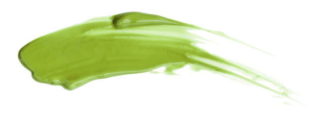 green watercolor brush isolated on transparent background