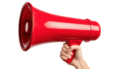 Hand holding a red megaphone (6)