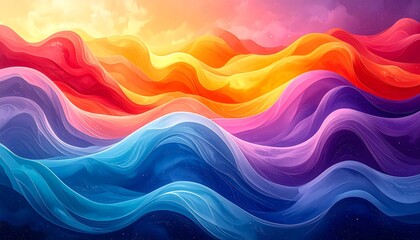 Abstract landscape of flowing colors (1)