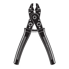 Black wire strippers Silhouette Vector, High Quality Illustration on White Background