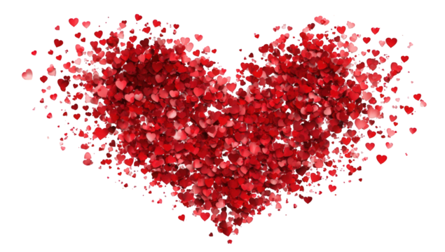 Red heart composed of smaller hearts