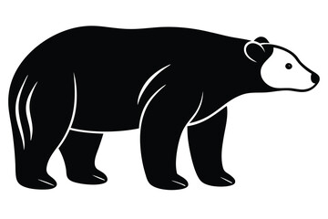 polar bear silhouette vector art illustration