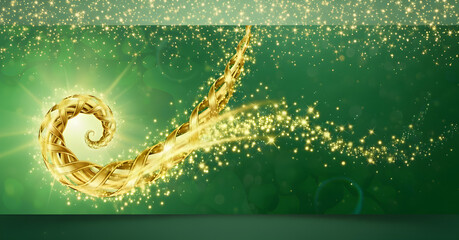 A Magical Sparkling Swirl in Beautiful Green Colors that Captivates the Imagination and Hearts