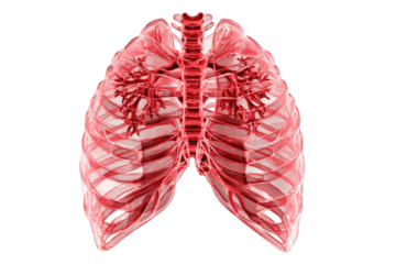 3D anatomical model of lungs and ribcage