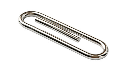 Obraz premium Shiny silver paper clip office stationery image isolated on white background 