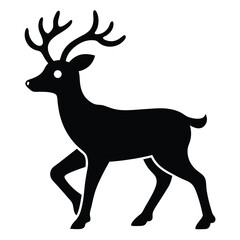 reindeer walking silhouette vector icon design
