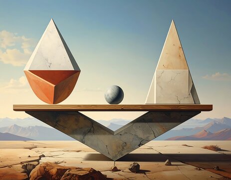 Geometric balance in a desert landscape