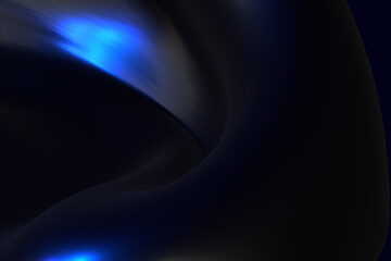 Abstract 3d render background dark blue gradient light wave silk liquid chrome metalic design render wallpaper modern illustration multicolored wavy surfaces