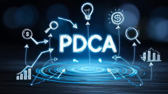 Feedback loop for continuous improvement Business decision-making strategy. OODA and PDCA cycles. 