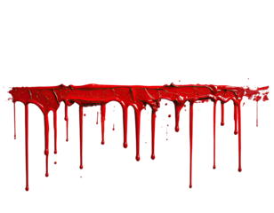 Red paint dripping down, creating a horizontal line