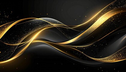 黒い背景にゴールドのラインが入った高級感のある背景素材